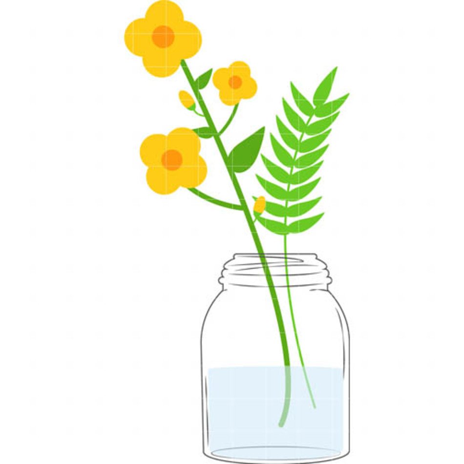 Mason Jar Flower Clip Art free image download