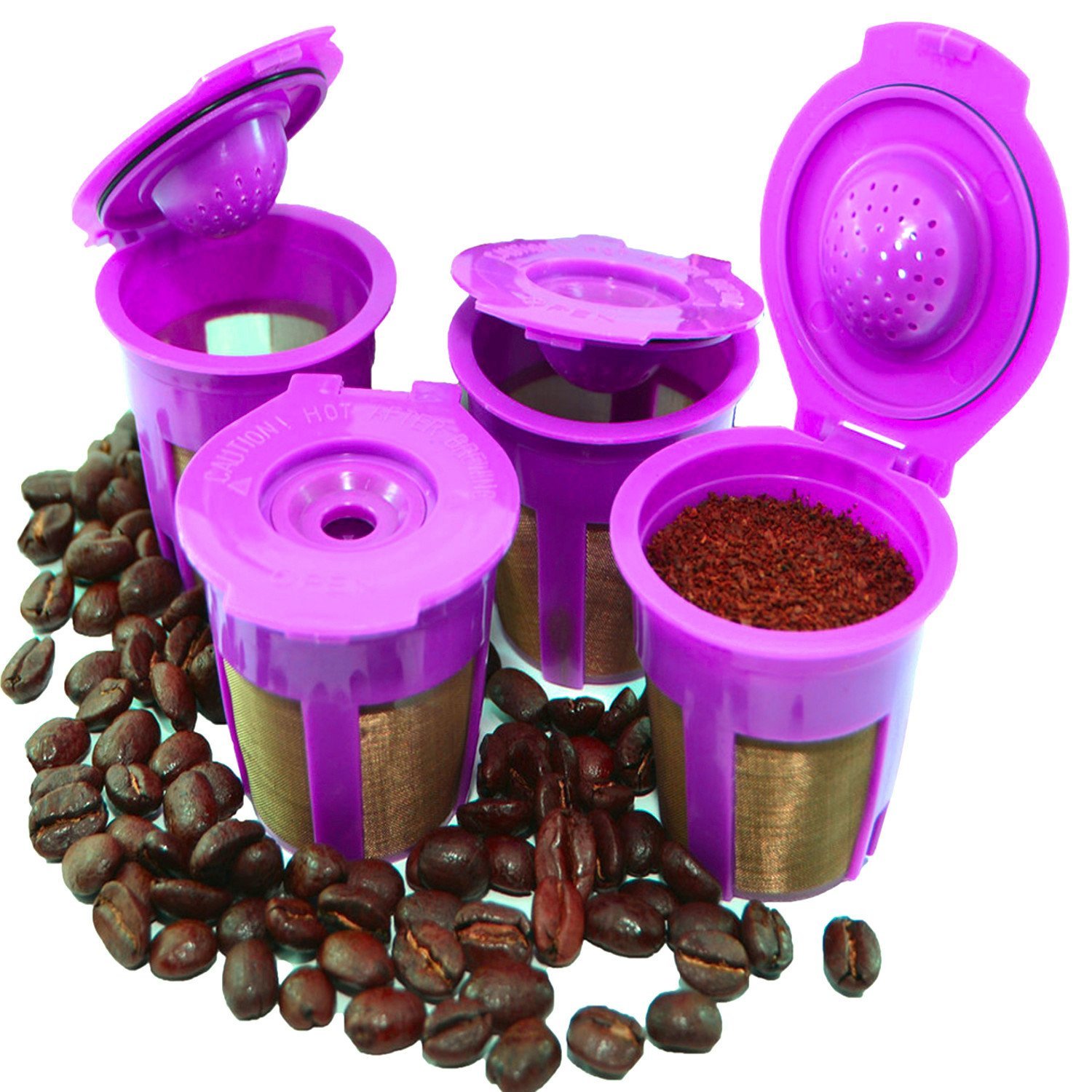 EZFil 2.0 4 Refillable and Reusable Gold Mesh KCups Coffee Filters Replacement for Keurig 2.