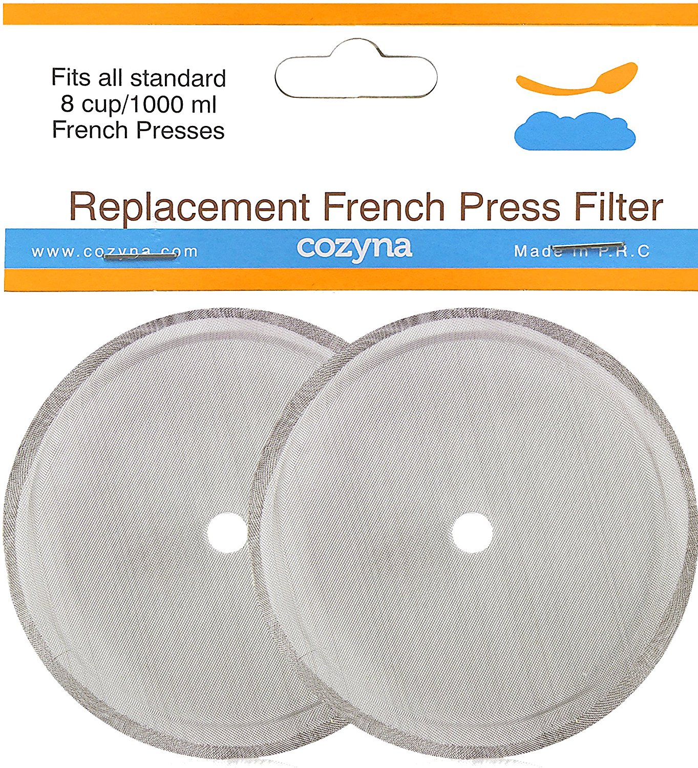 Cozyna Universal Replacement French Press Filter Mesh Screen Set of 2