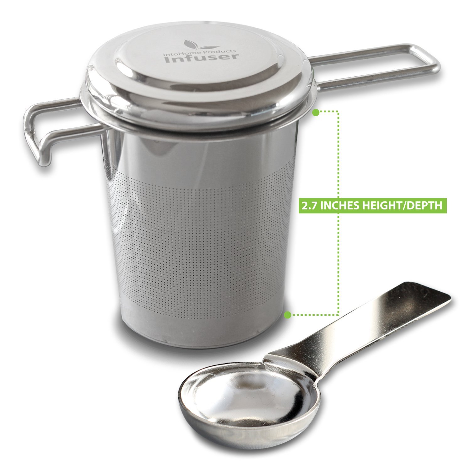 Stainless Steel Tea Infuser + Tea Scoop Spoon, Extra Fine Mesh Filter