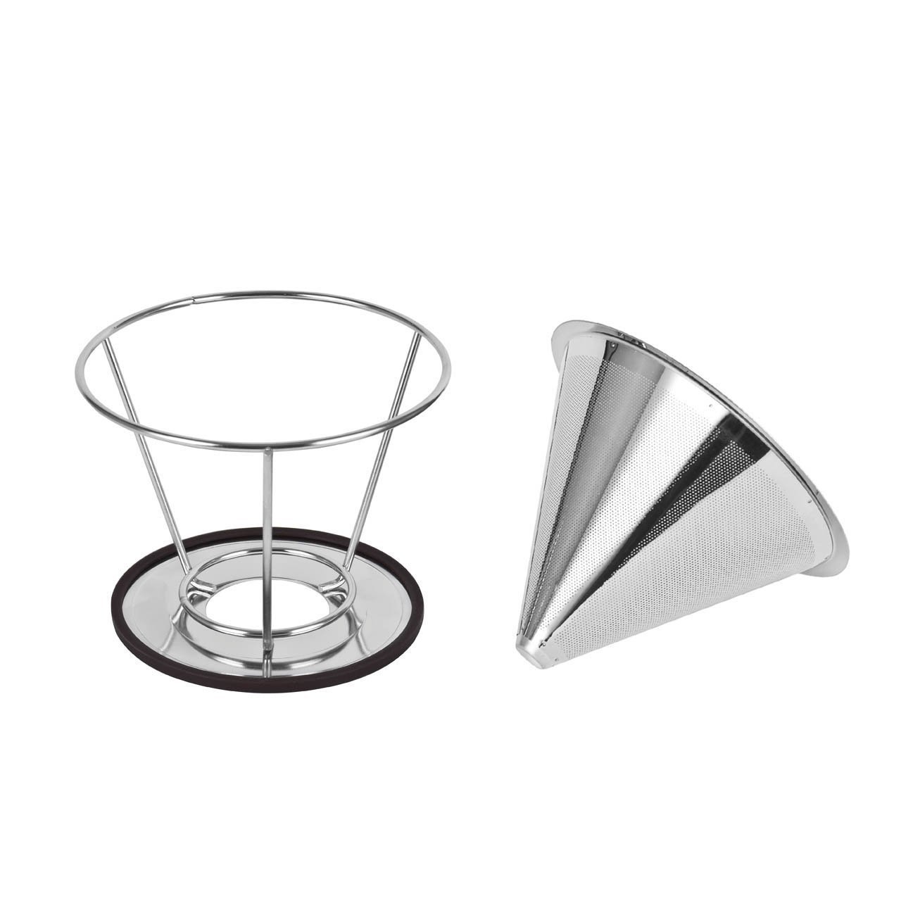 Justmysport Stainless Steel Double Mesh Filter Coffee Dripper Reusable