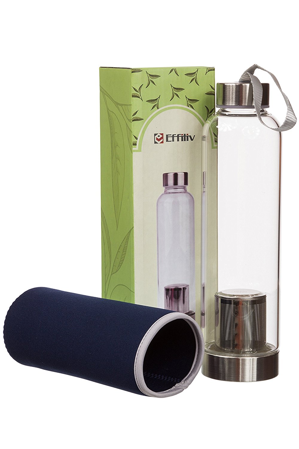 Hot or Cold Glass Tea Tumbler Bottle Borosilicate Glass Tea Mug