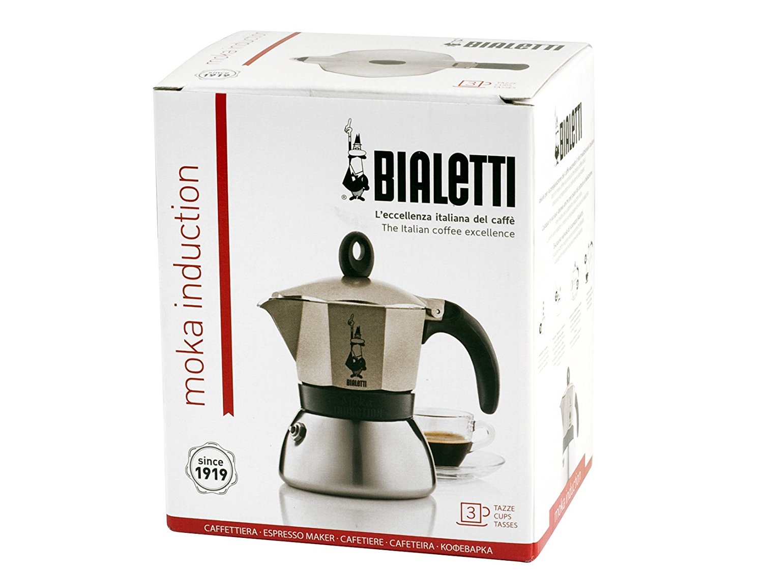 Bialetti 3 Cup Moka Induction Stove top Stovetop Espresso Coffee Maker N4 free image download