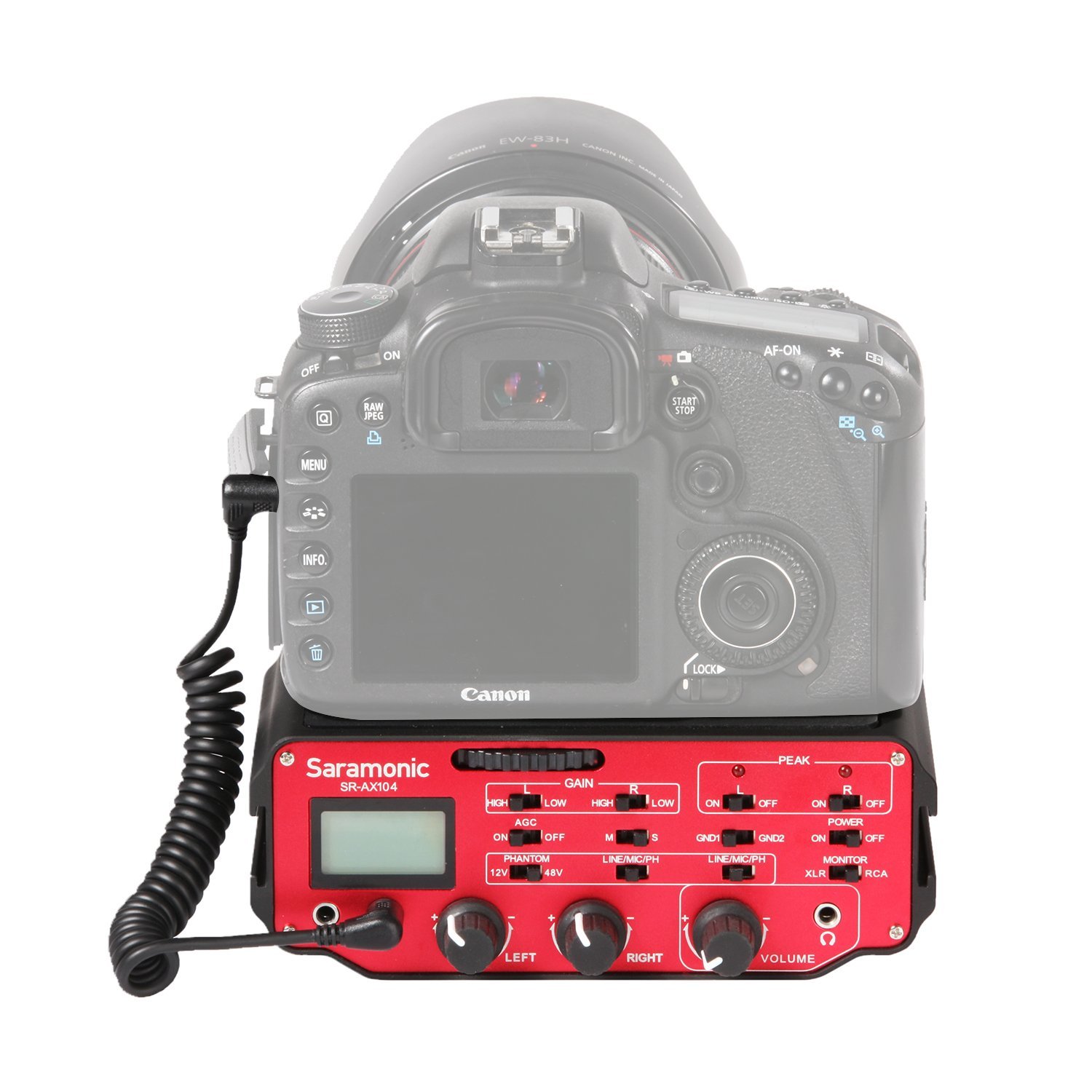 Saramonic SRAX104 2channel XLR Microphone Audio Adapter Mixer with