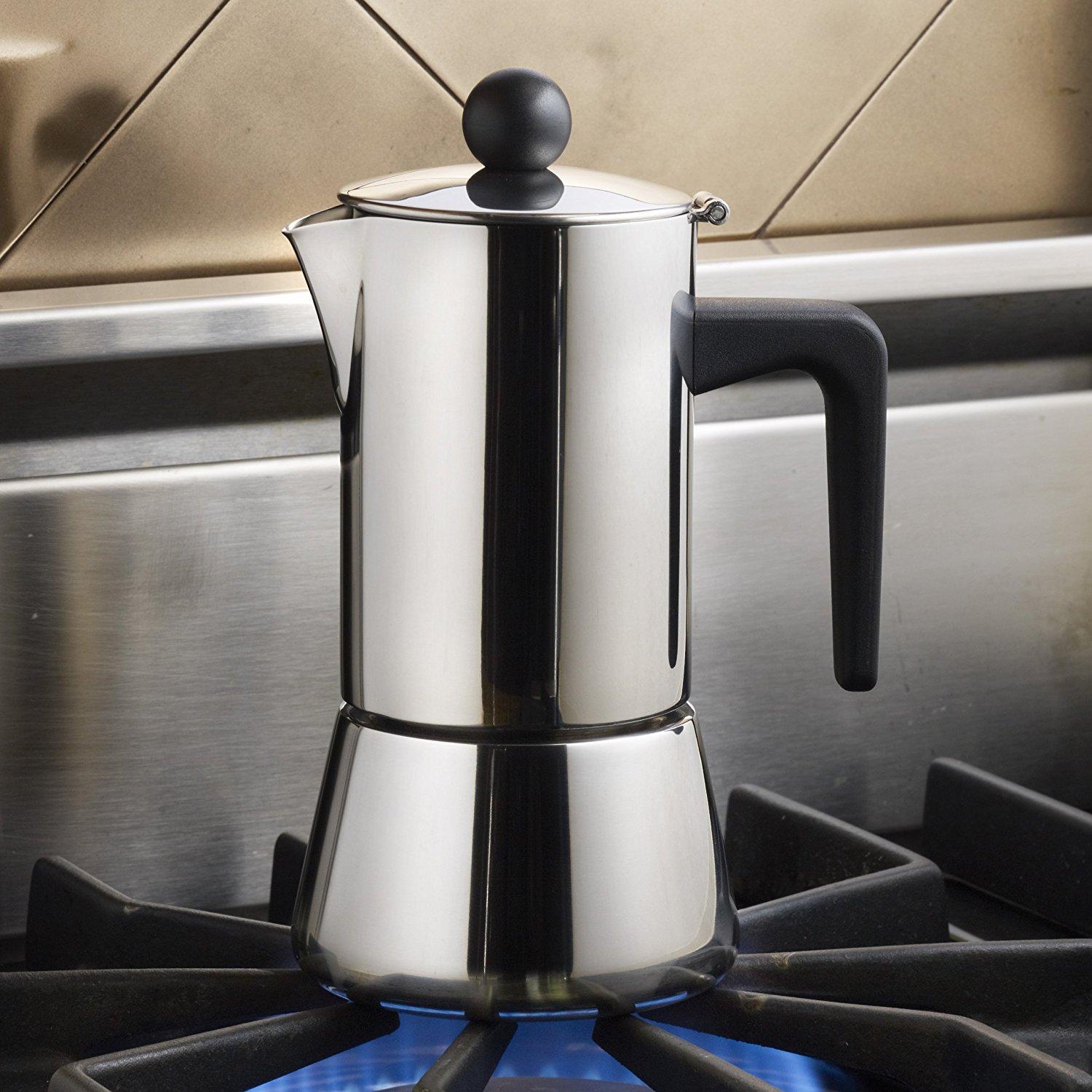 BonJour Coffee Stainless Steel Stovetop Espresso Maker, 32Ounce N6