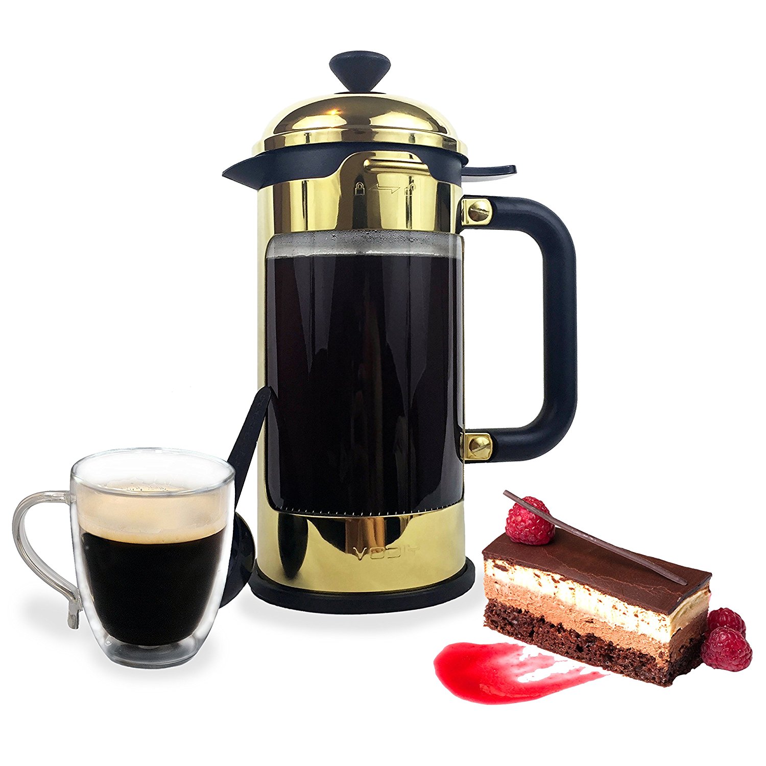 French Coffee Press 8 Cup/4 Mug Stainless Steel Coffee & Tea Maker. 1