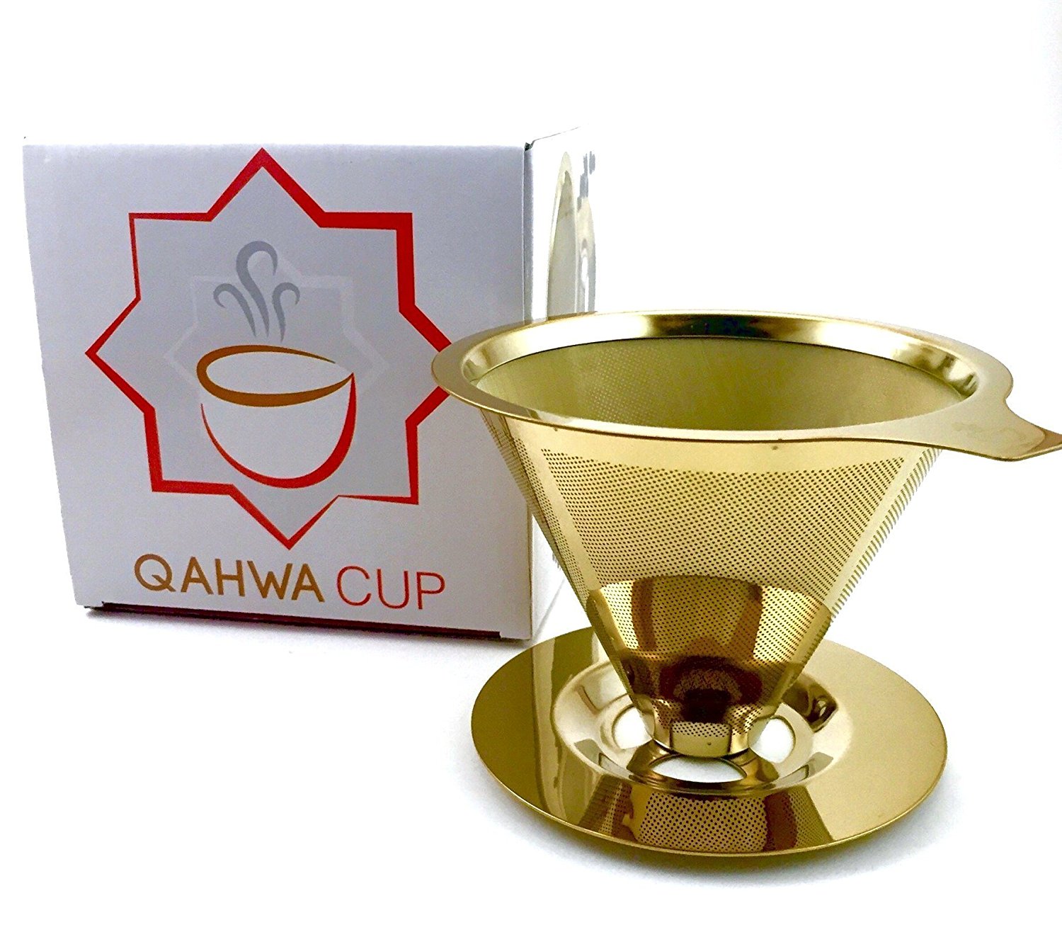 Qahwa Cup Gold Pour Over Coffee Dripper Titanium Coated Stainless
