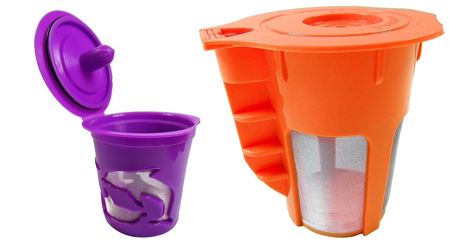 EZ Brew Reusable K Carafe & K Cup Coffee Filter Combo set for Keurig 2.