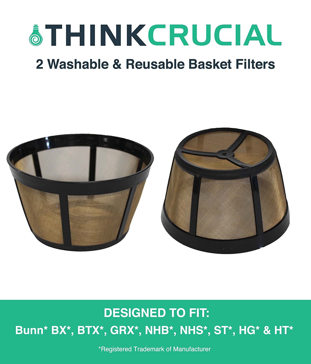 2 Bunn Replacement Washable Basket Coffee Filter Fits ModelsBX, BTX