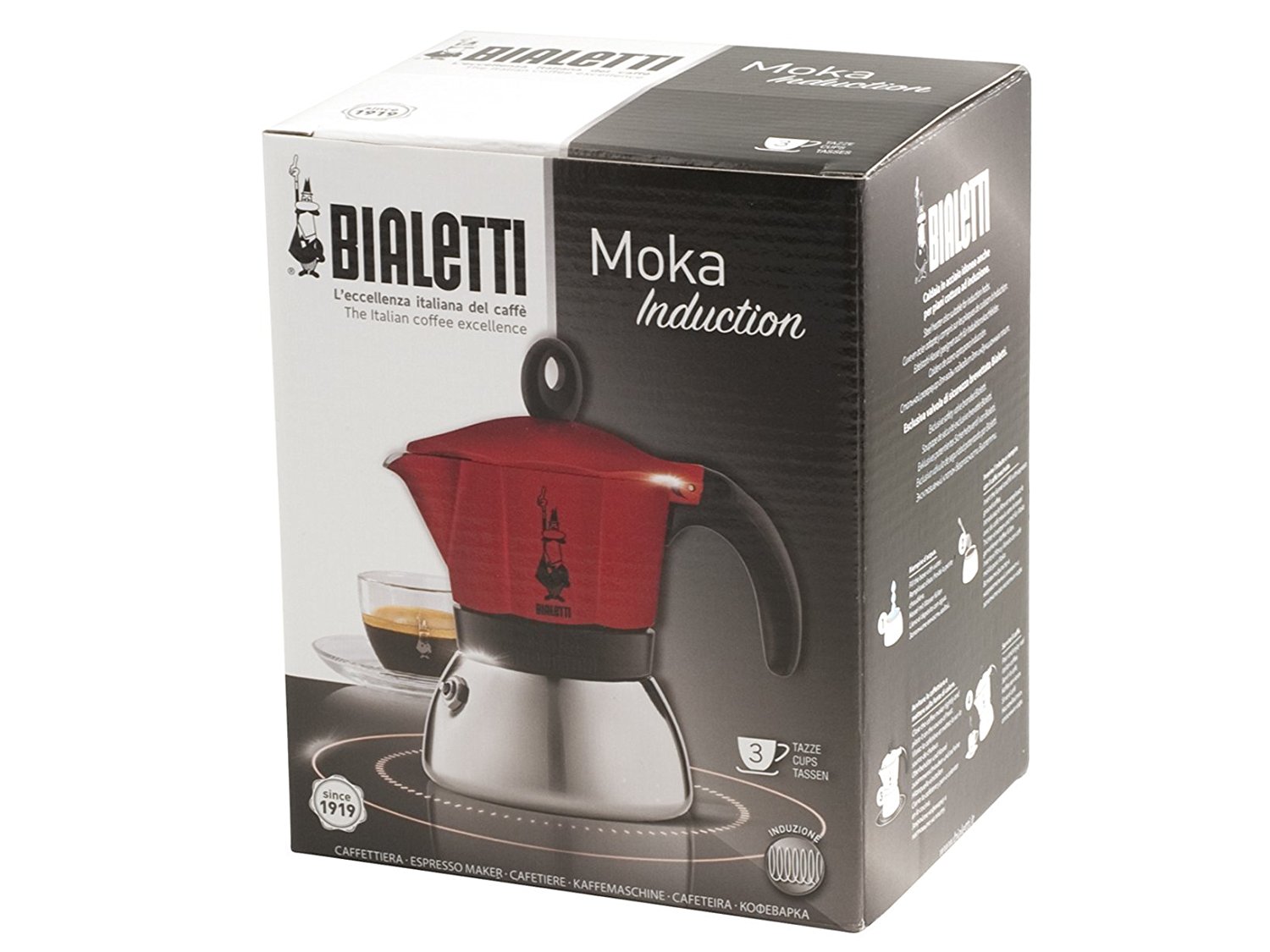 Bialetti 3 Cup Moka Induction Stove top Stovetop Espresso Coffee Maker N11 free image download