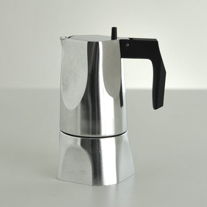 Alessi MT18/6 "Ossidiana" Stove Top Espresso 6 Cup Coffee Maker in Aluminium Casting Handle And