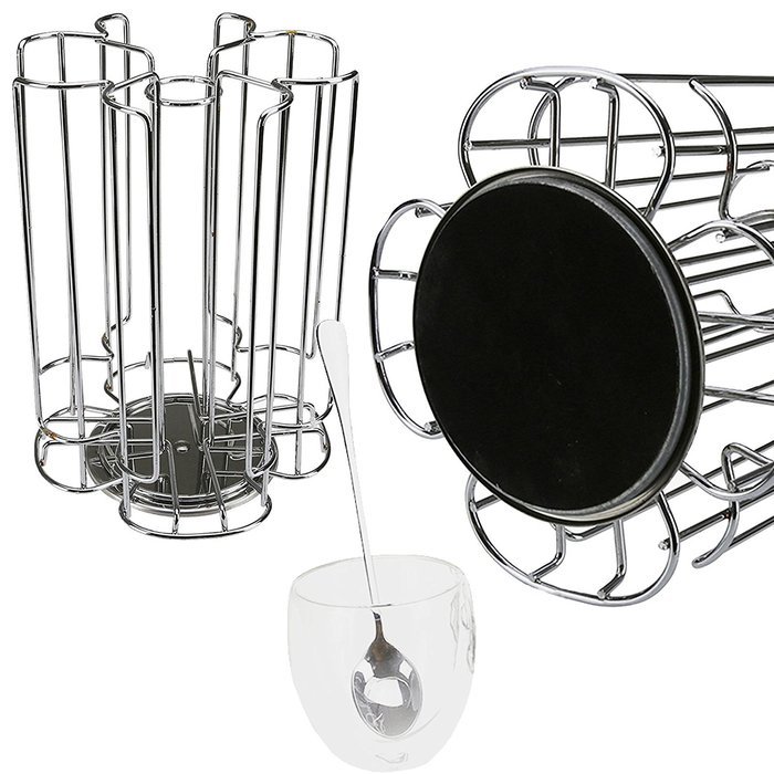 First4Spares Premium Chrome 52 Pod Coffee Pod Holder Stand & Glass