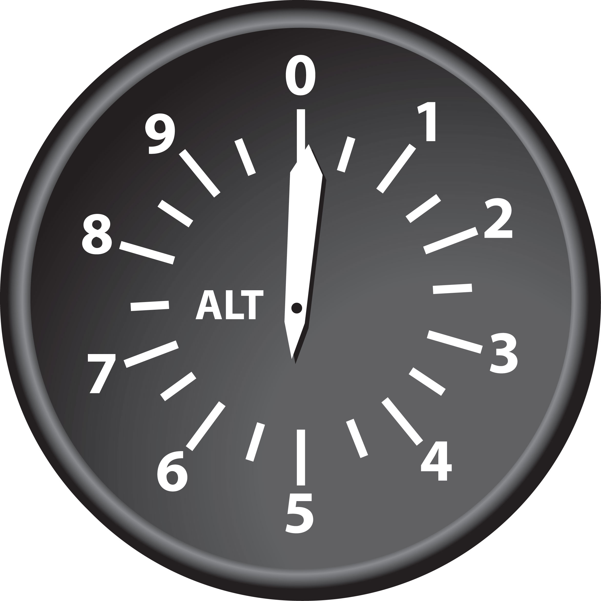 Scale of altimeter, black and white, Clip Art free image download