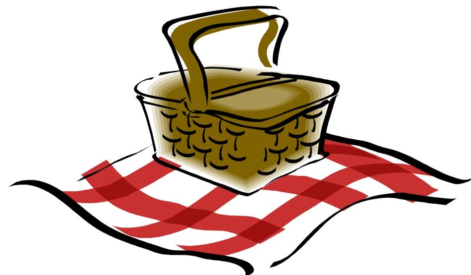Cartoon Picnic Basket drawing free image download
