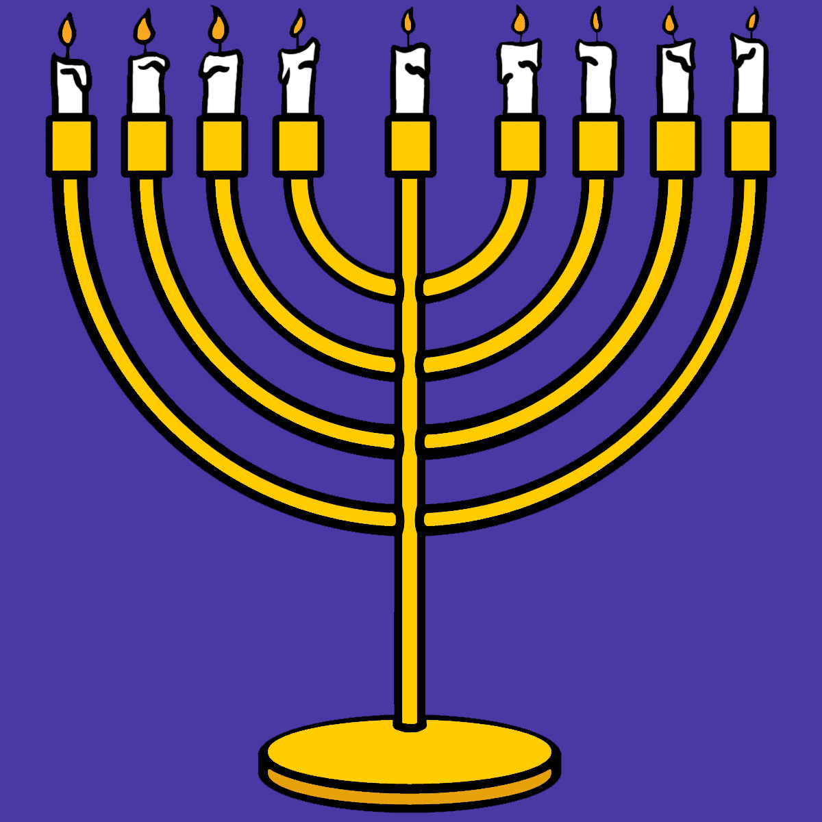 Jewish Menorah drawing free image download
