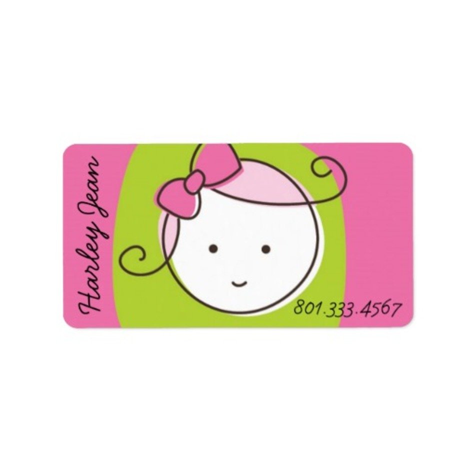 Girl Clipart Personalized Phone Number Labels Custom Address Label free