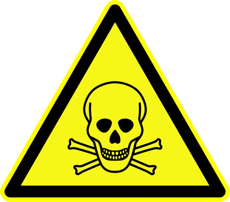 Danger sign with a skull free image download