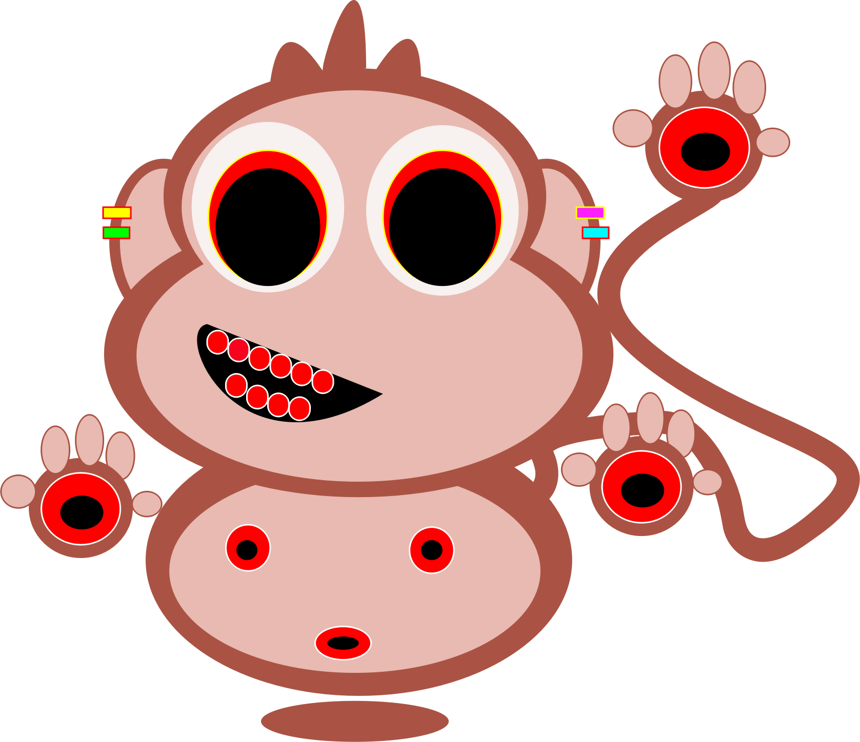 Pink Monkey Clip Art drawing free image download