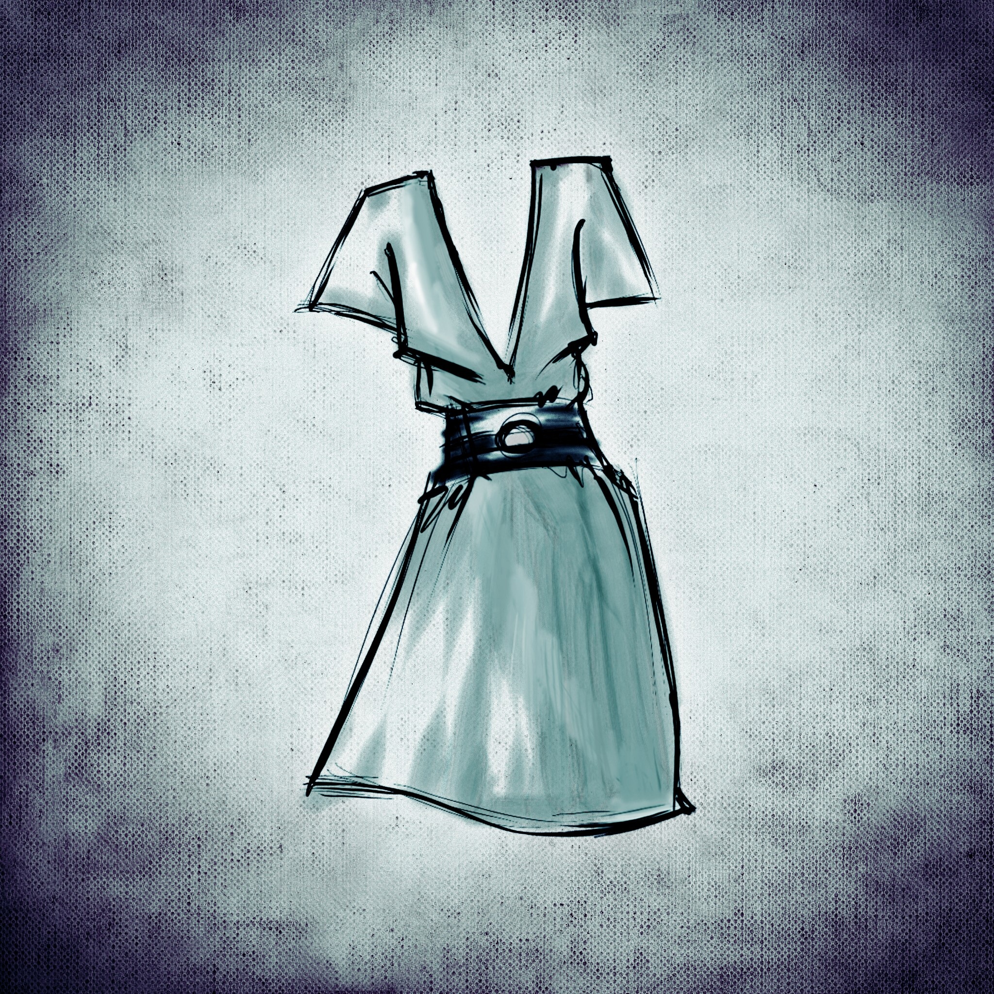 Drawing of a blue dress free image download