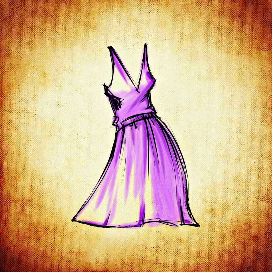 Drawing of a cocktail dress free image download