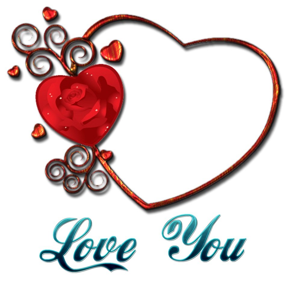 Frame of loving heart with words of love free image download