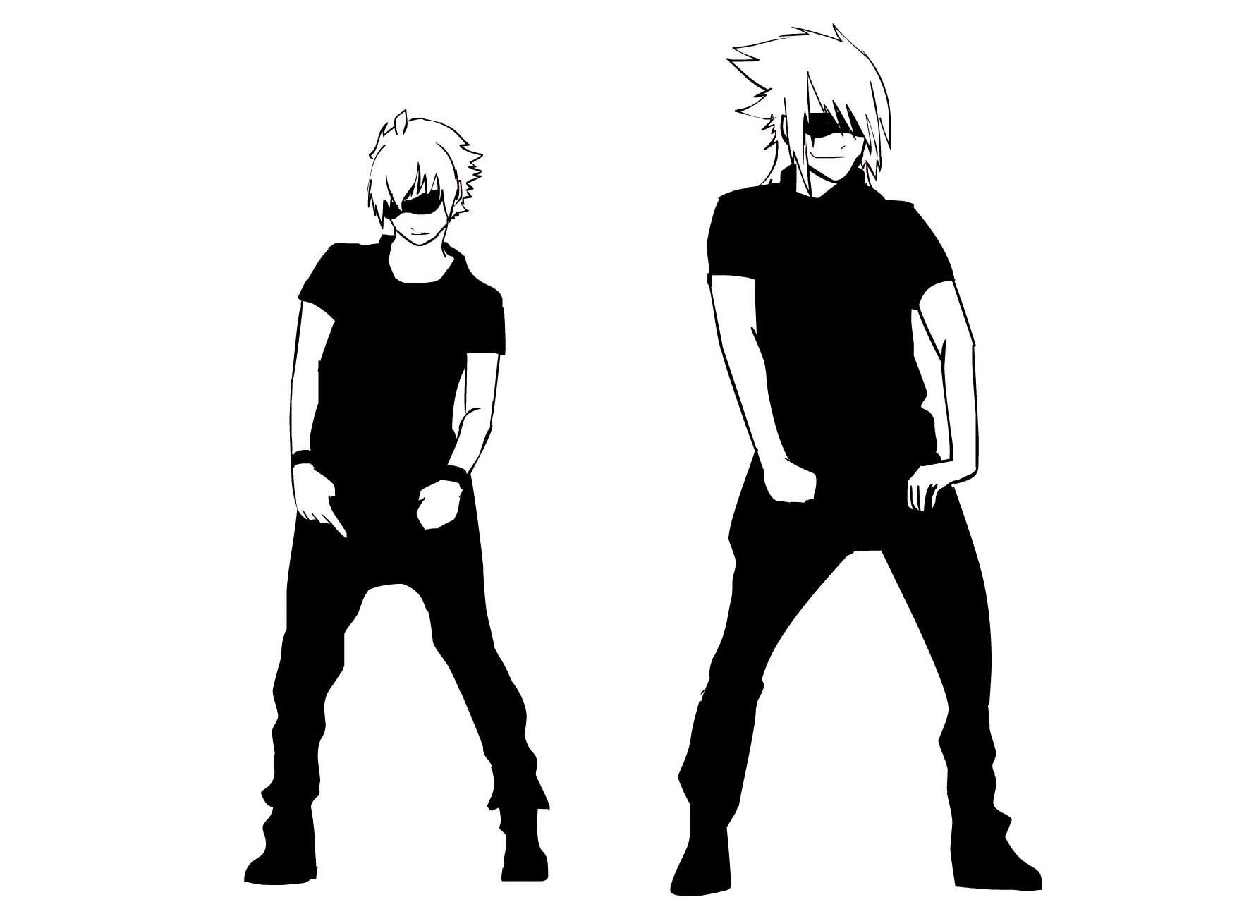 Black and white Anime Couple Dancing clipart free image download