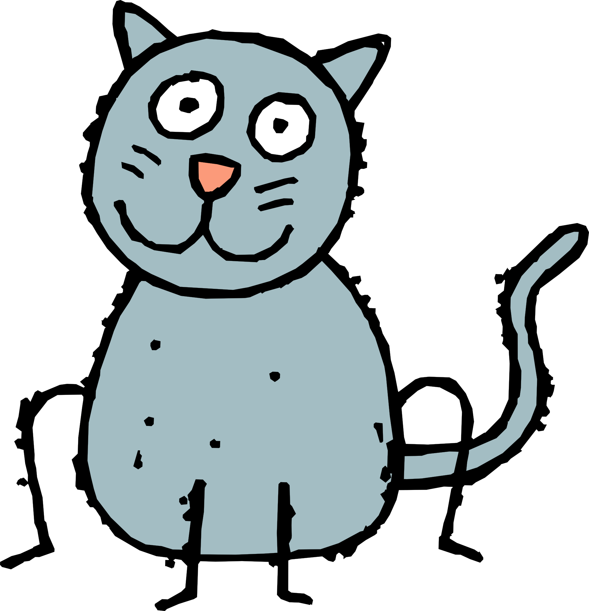 Cartoon blue cat clipart free image download