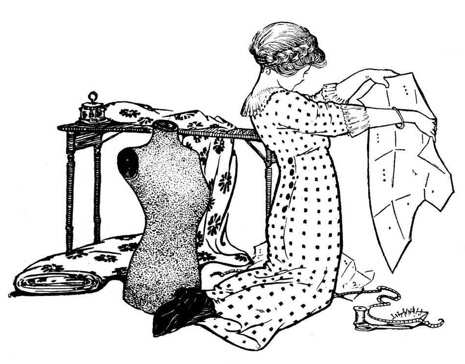 Vintage Sewing İllustration free image download