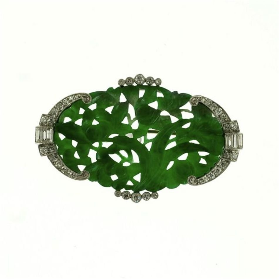 Jade And Diamond Broach free image download