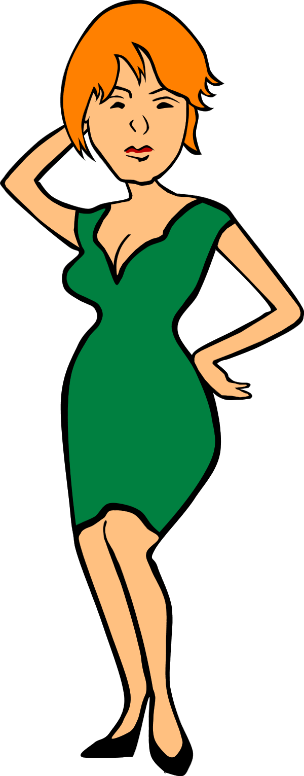 Woman red hair Clip Art drawing free image download