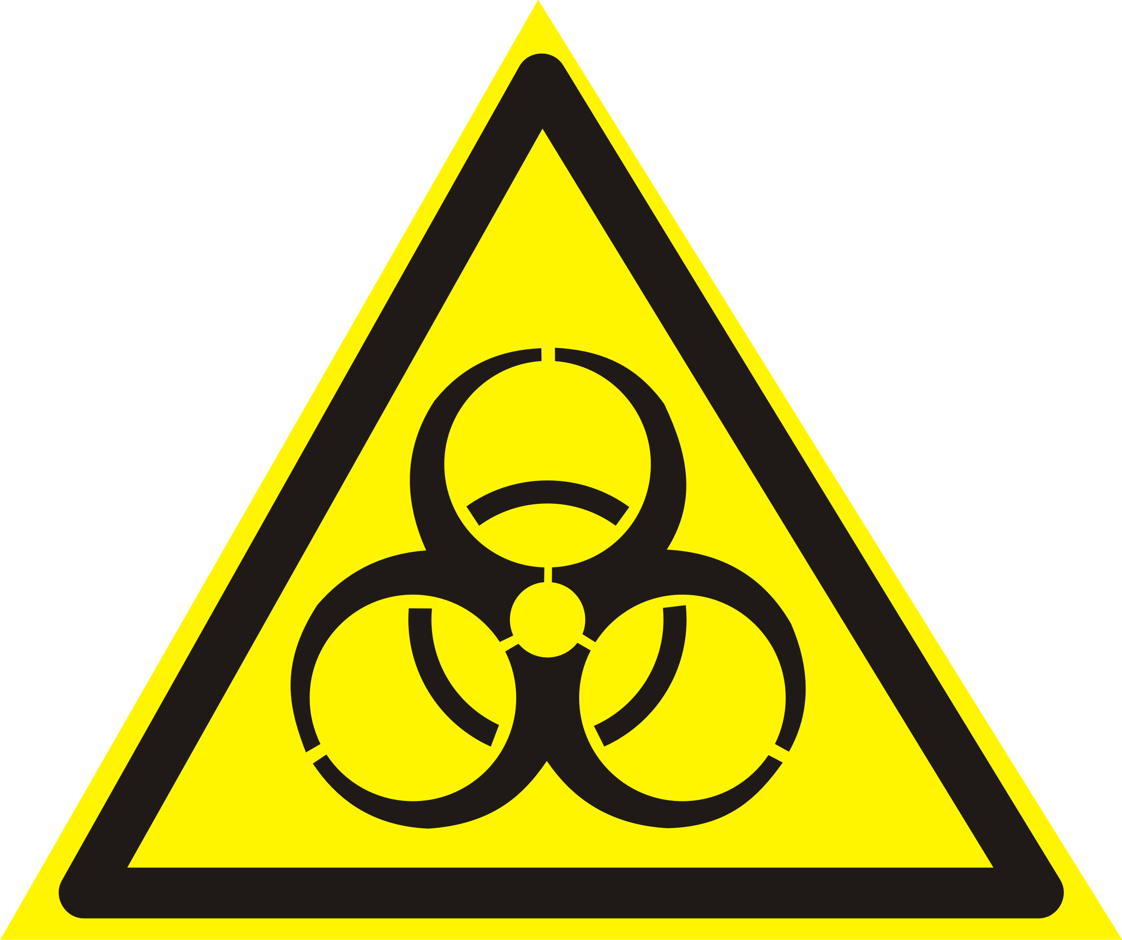 Isolated yellow triangle sign free image download