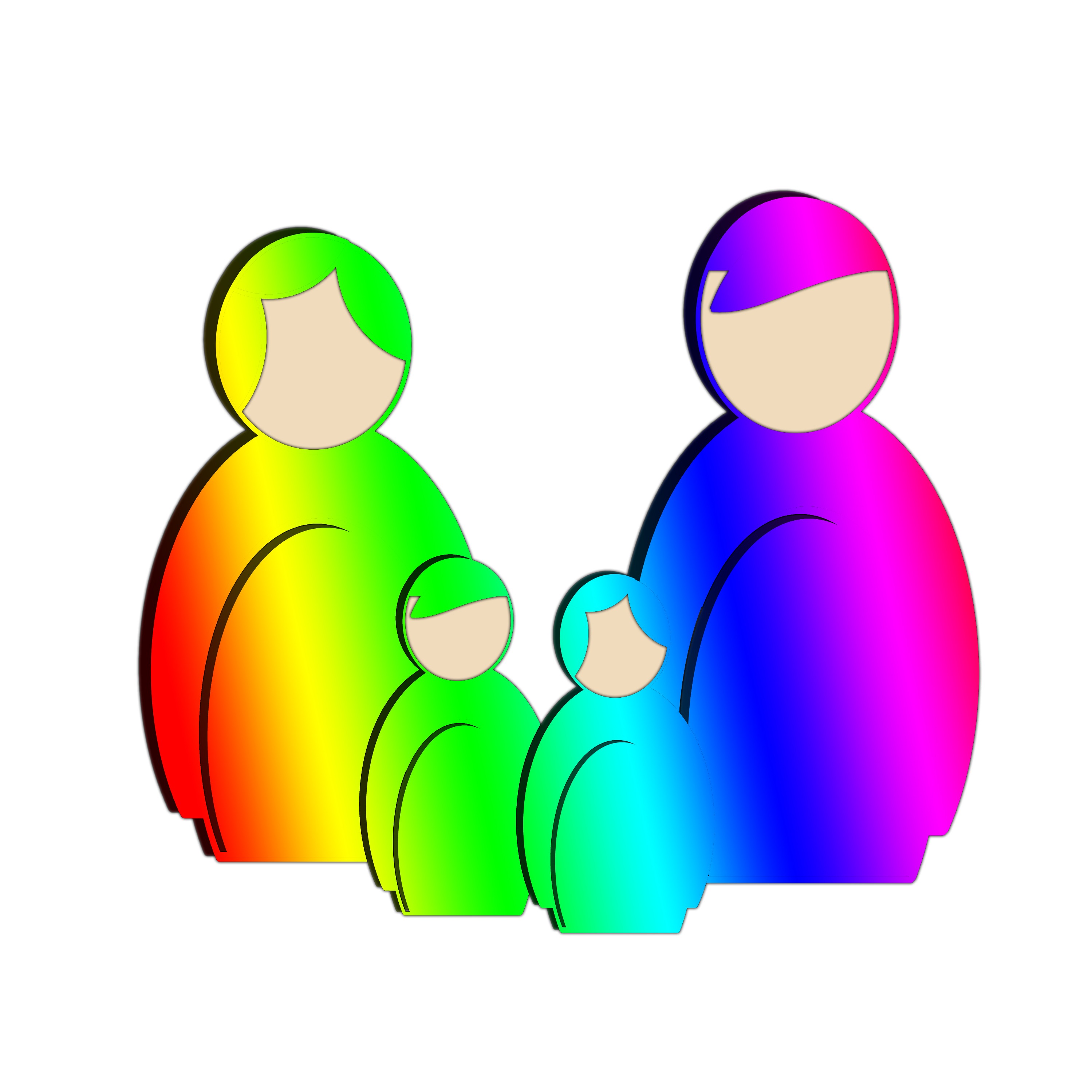 Clipart of rainbow family free image download