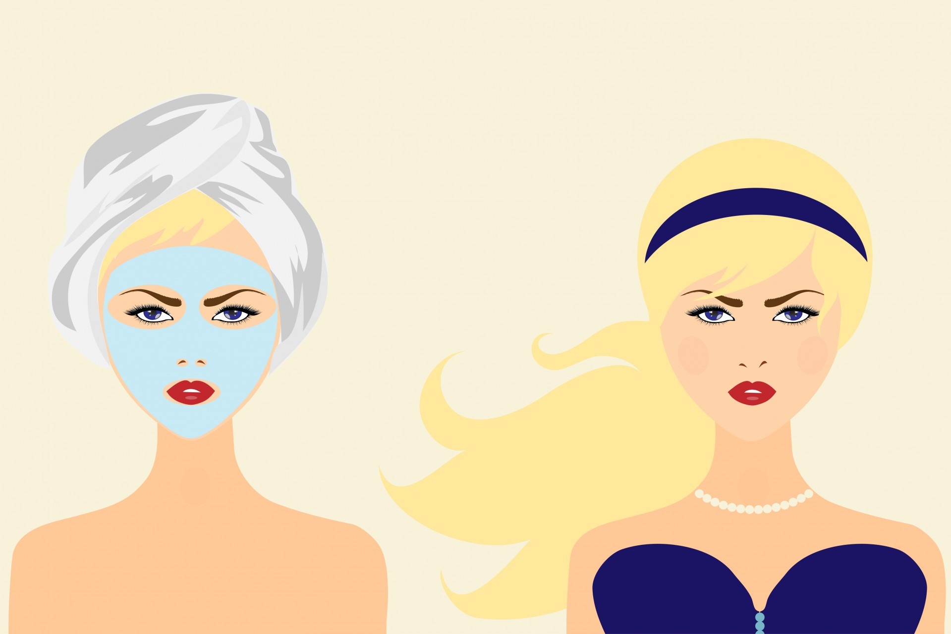 Girl face mask drawing free image download