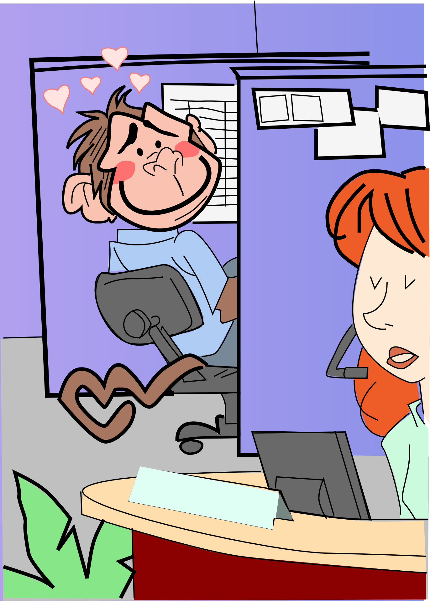 Graphic image of comic office love free image download