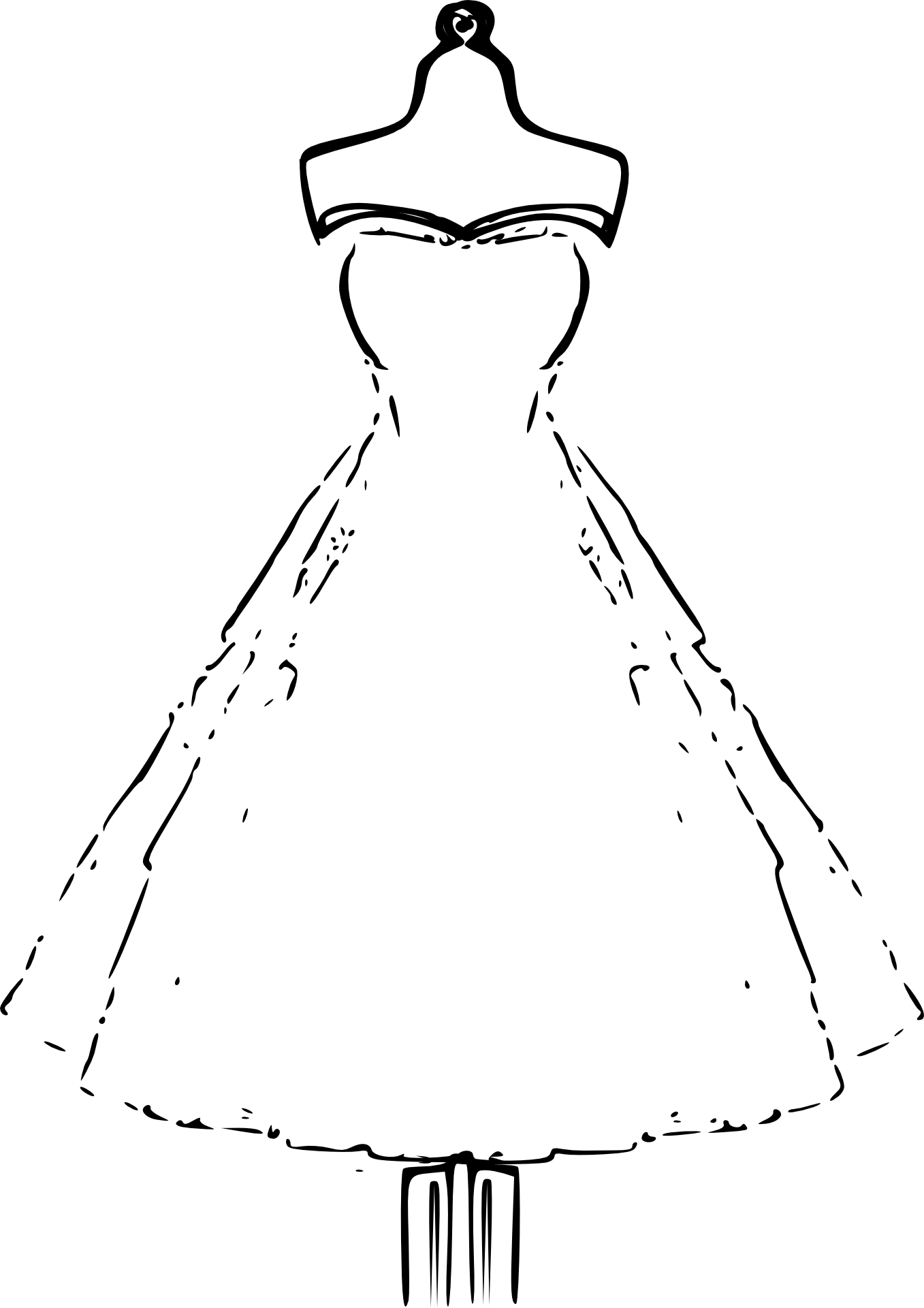 Bridal dress mannequin drawing free image download