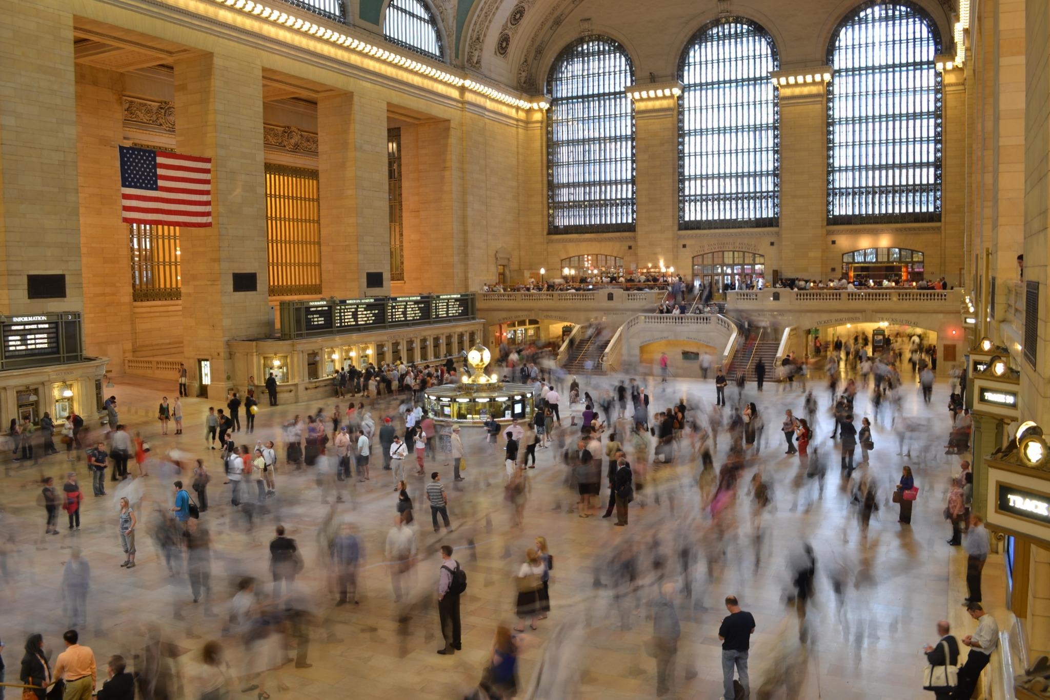 Crowded central train station in new york free image download