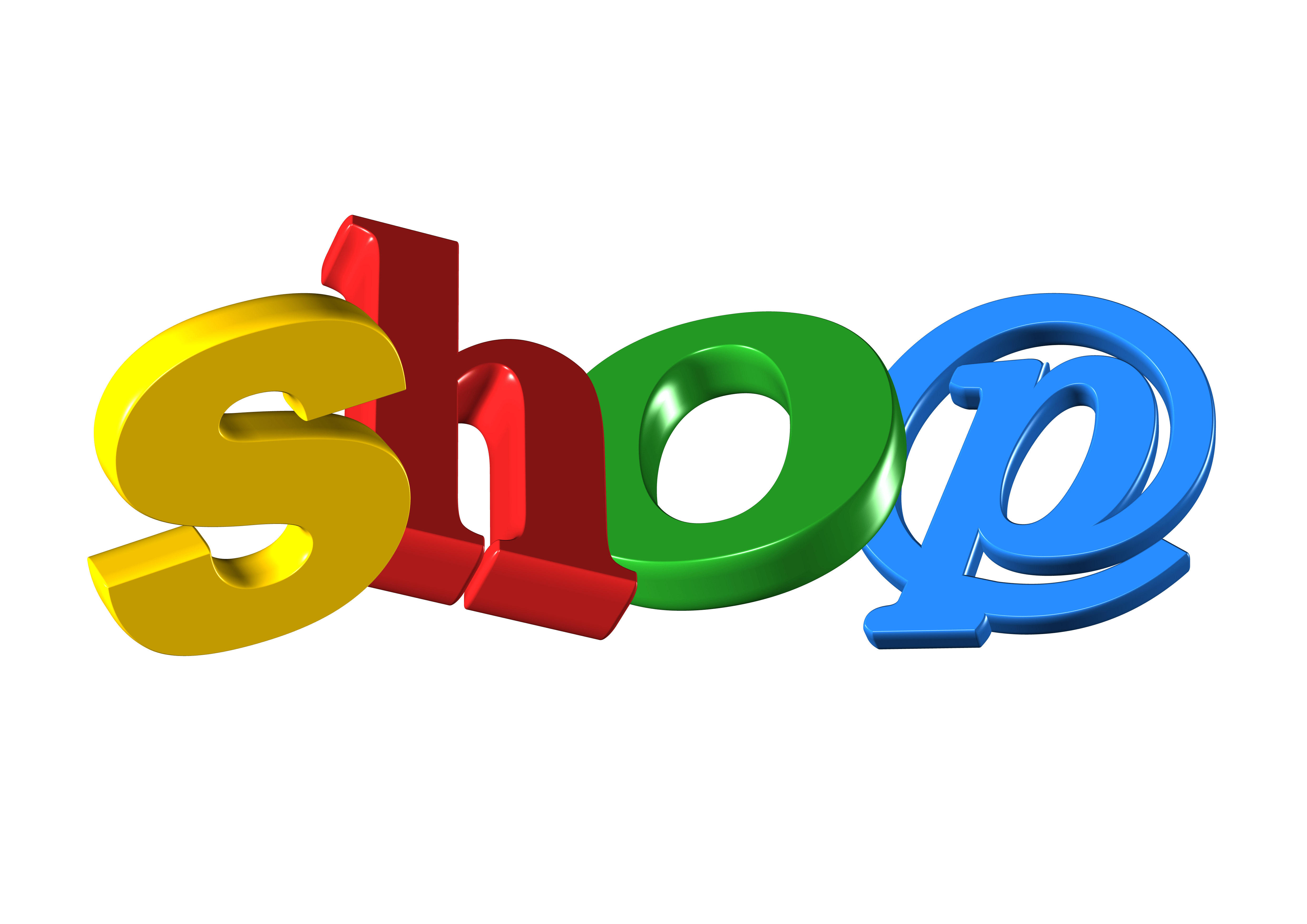 Shop word is written with colored letters free image download