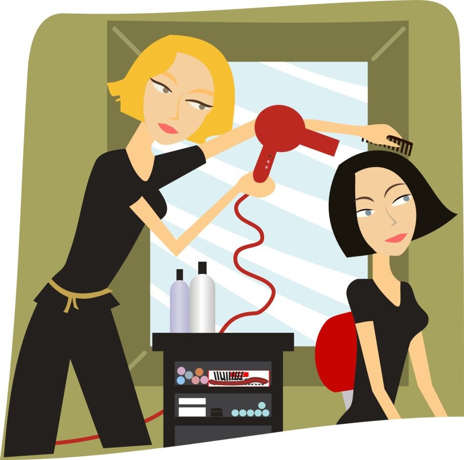 Cartoon hairdresser at work free image download