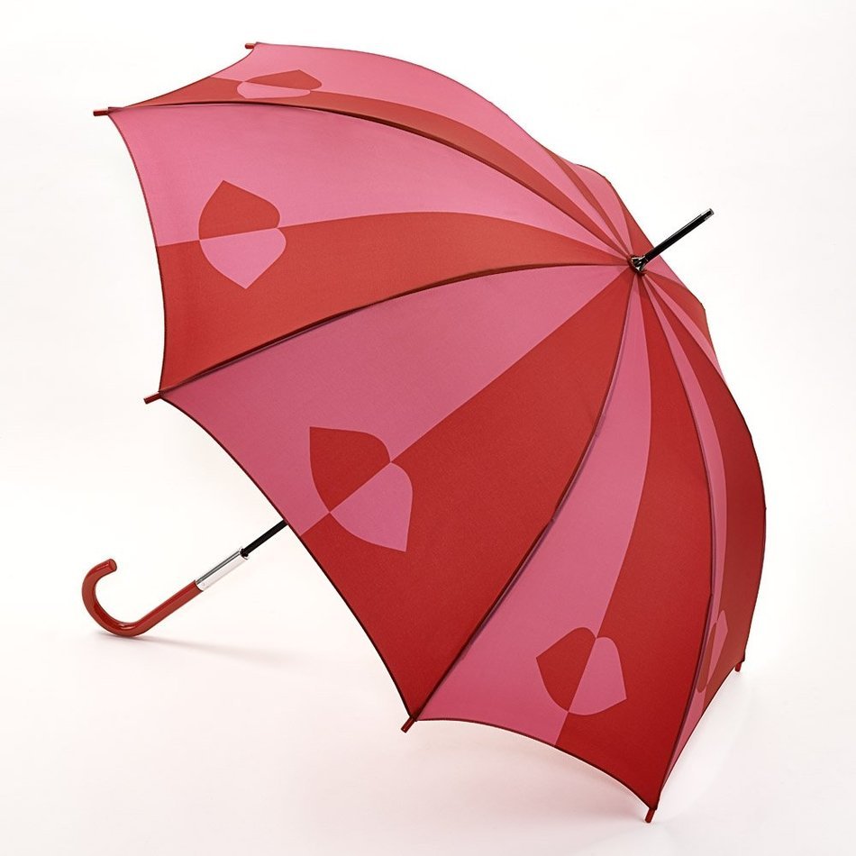 Painted red striped umbrella on a white background free image download