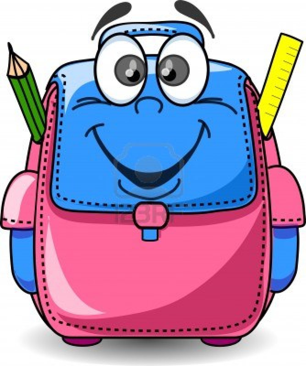 Cartoon backpack with school supplies free image download