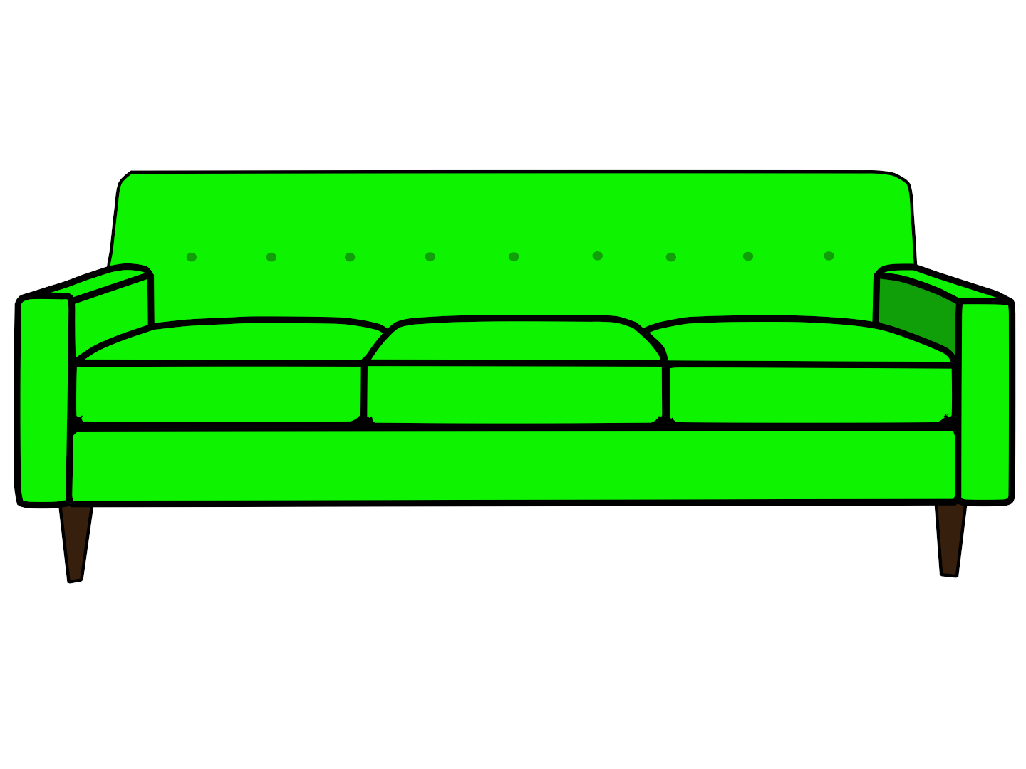 Green sofa on a white background free image download