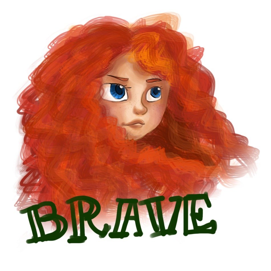 Brave, red haired cartoon girl, Fan Art free image download