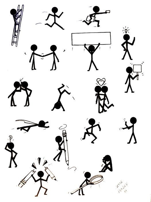 Stick Figures set drawing free image download
