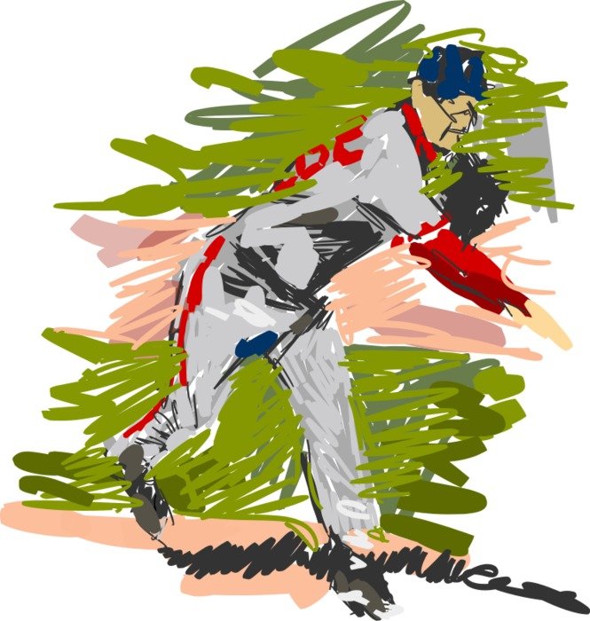 Baseball Player Hitting drawing free image download