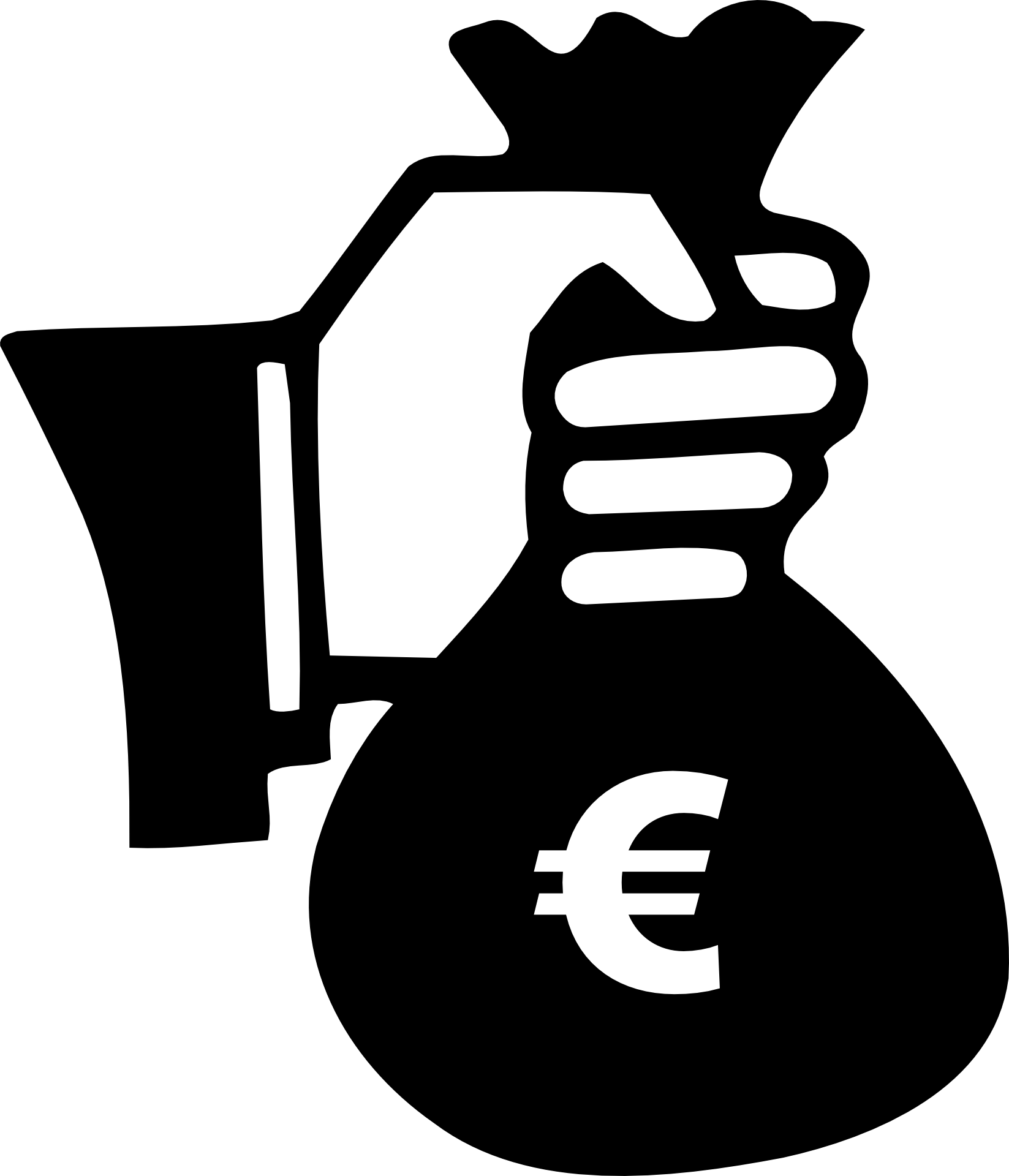 Money bag in the hand as a drawing free image download