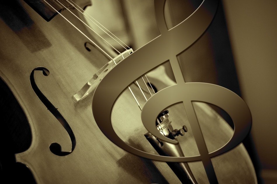 Cello and treble clef closeup free image download