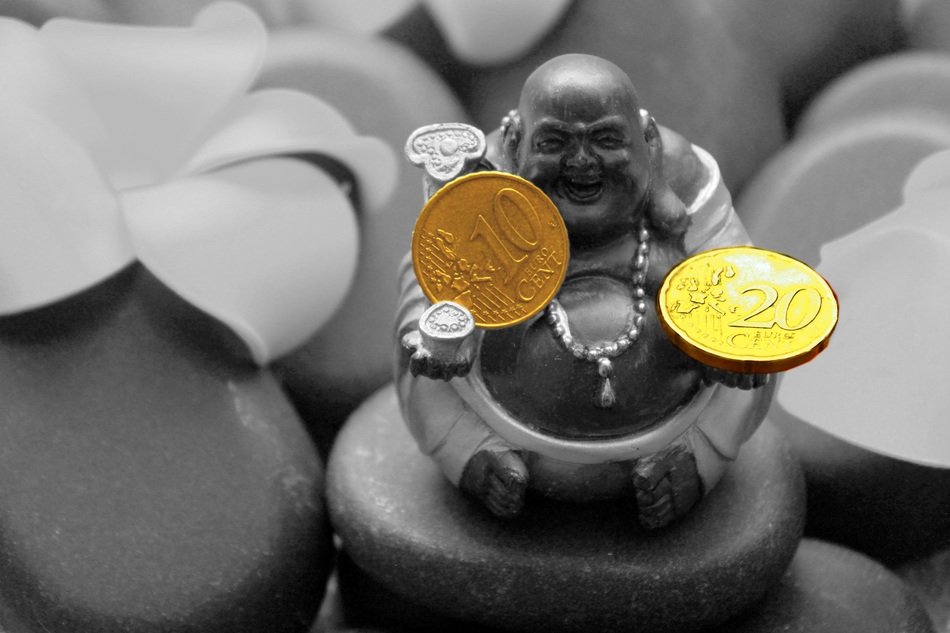 Buddha statue with coins free image download