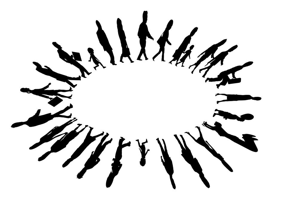 Human silhouettes experience drawing free image download