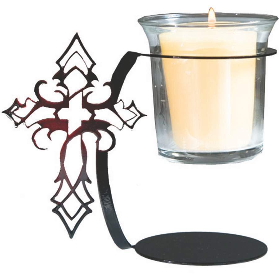 Beautiful candle in the glass and Cross free image download