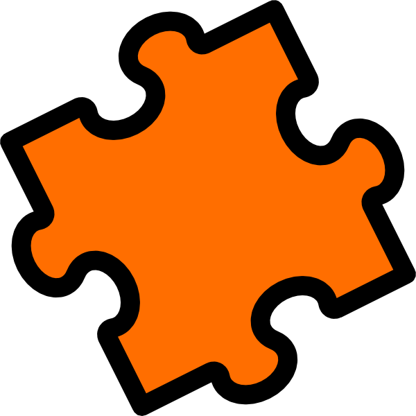 Orange Puzzle Piece Clip Art N2 free image download